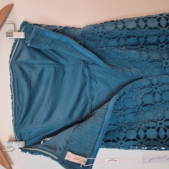 NWT Petal & Pup Teal Candice Strapless Lace Midi Dress Wedding Occasion Size 2 - Picture 9 of 12